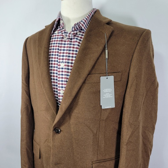 Michael Kors KIP‎ Men's Flannel Sport Coat Brown Silk Wool Cashmere Brown 42S - Picture 13 of 16